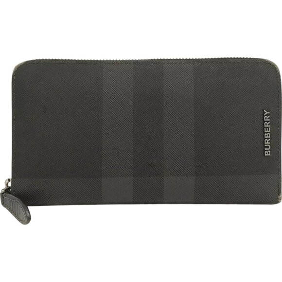 533212BU (L2) Burberry Wallet Long Black Leather - Picture 1 of 9
